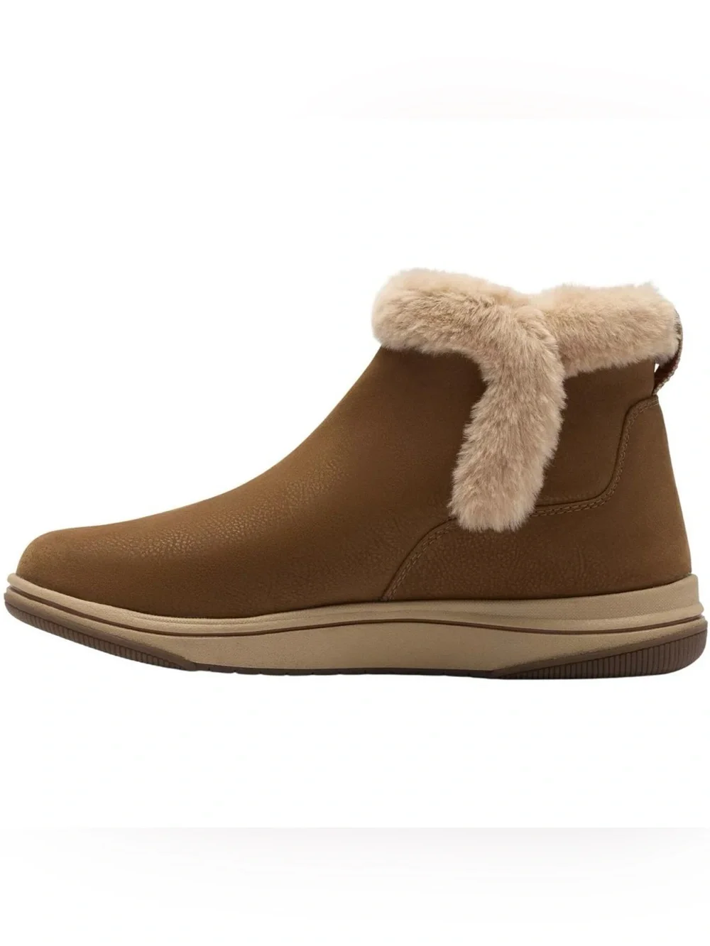 Clarks Cloudsteppers Breeze Faux Fur Slip On Ankle Booties Size 9.5